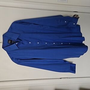 NWOTJos A Banks Traveler Traditional Fit 100% Cotton Solid Dress Shirt Blue17-34